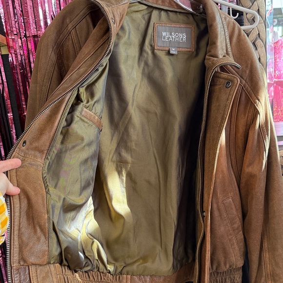 Wilsons Leather Brown 90s Bomber jacket - Picture 3 of 7